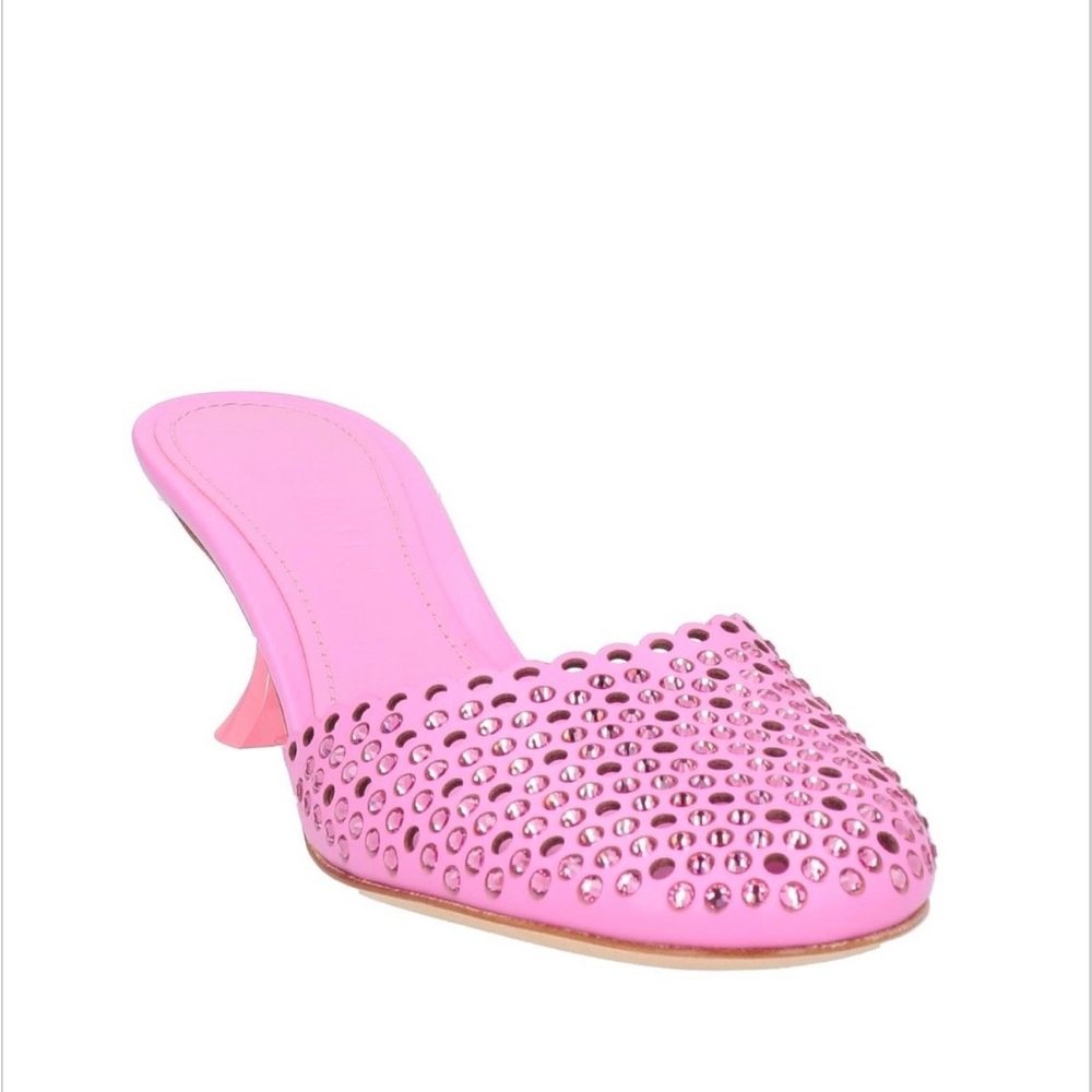Pink Studded Mule Heels 3juin size 10